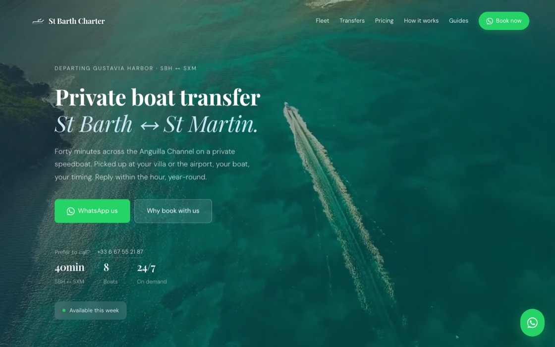 Page d'accueil de stbarthcharter.com