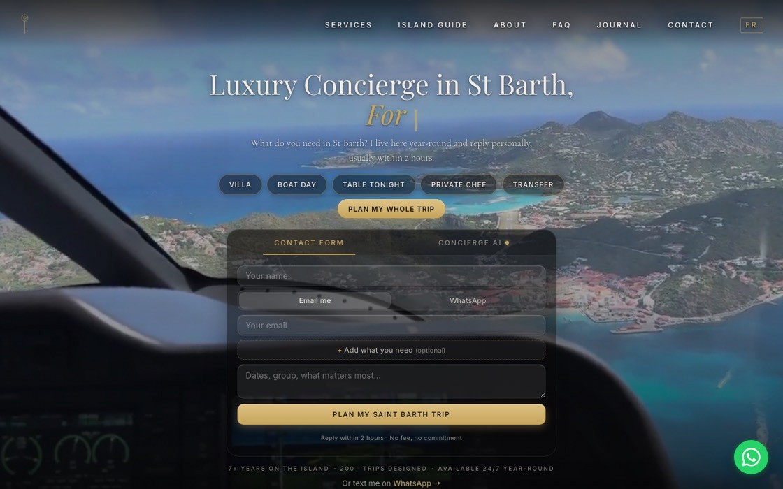Page d'accueil de saintbarthconcierge.com