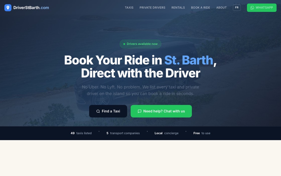 Page d'accueil de driverstbarth.com
