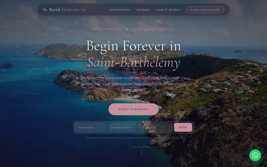 Page d'accueil de stbarthhoneymoon.com