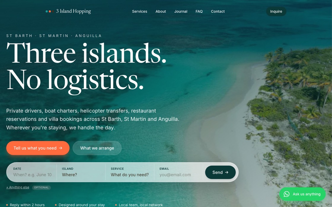 Page d'accueil de 3islandhopping.com