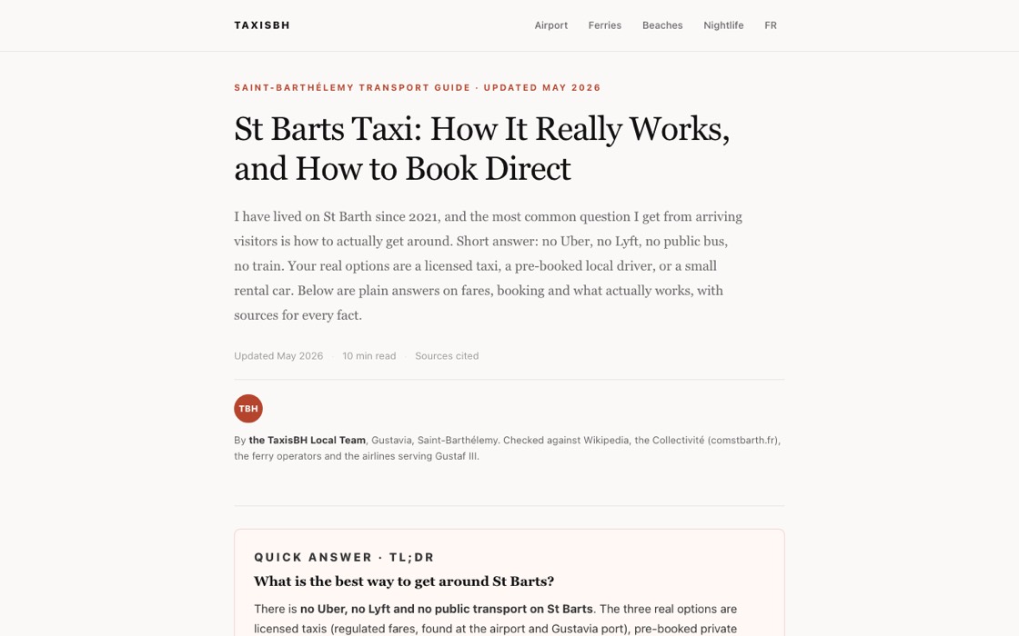 Page d'accueil de taxisbh.com