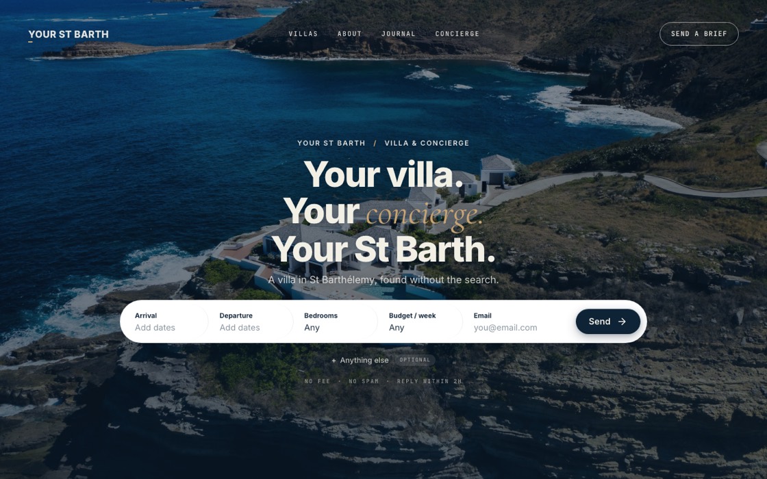Page d'accueil de yourstbarth.com